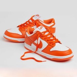 NIKE Dunk Low Safety Orange & Light Bone Cracked Finish